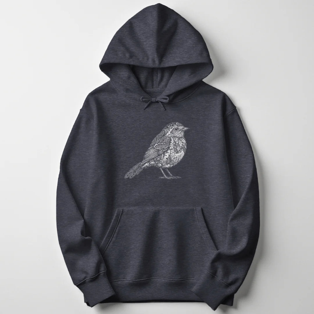 Woodcut Robin Unisex Hoodie - Wild Spirit