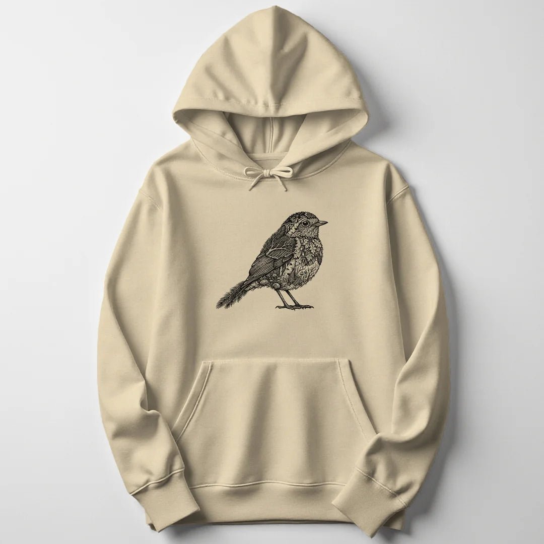 Woodcut Robin Unisex Hoodie - Wild Spirit