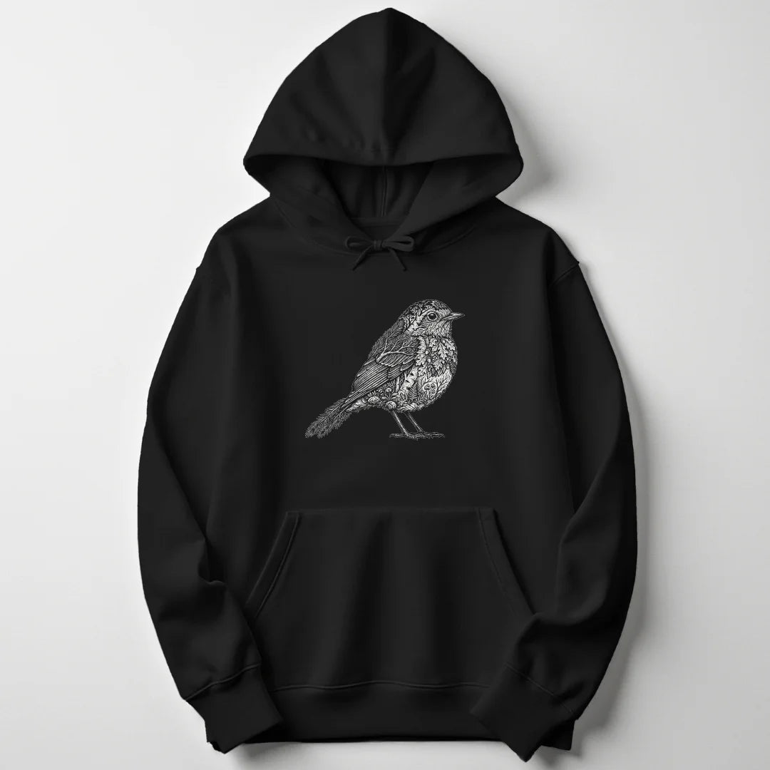 Woodcut Robin Unisex Hoodie - Wild Spirit