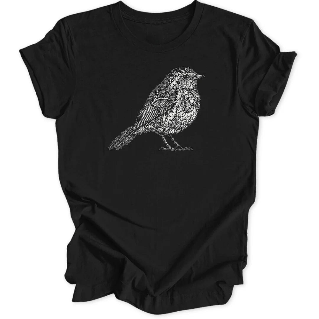 Woodcut Robin Unisex T-Shirt - Wild Spirit