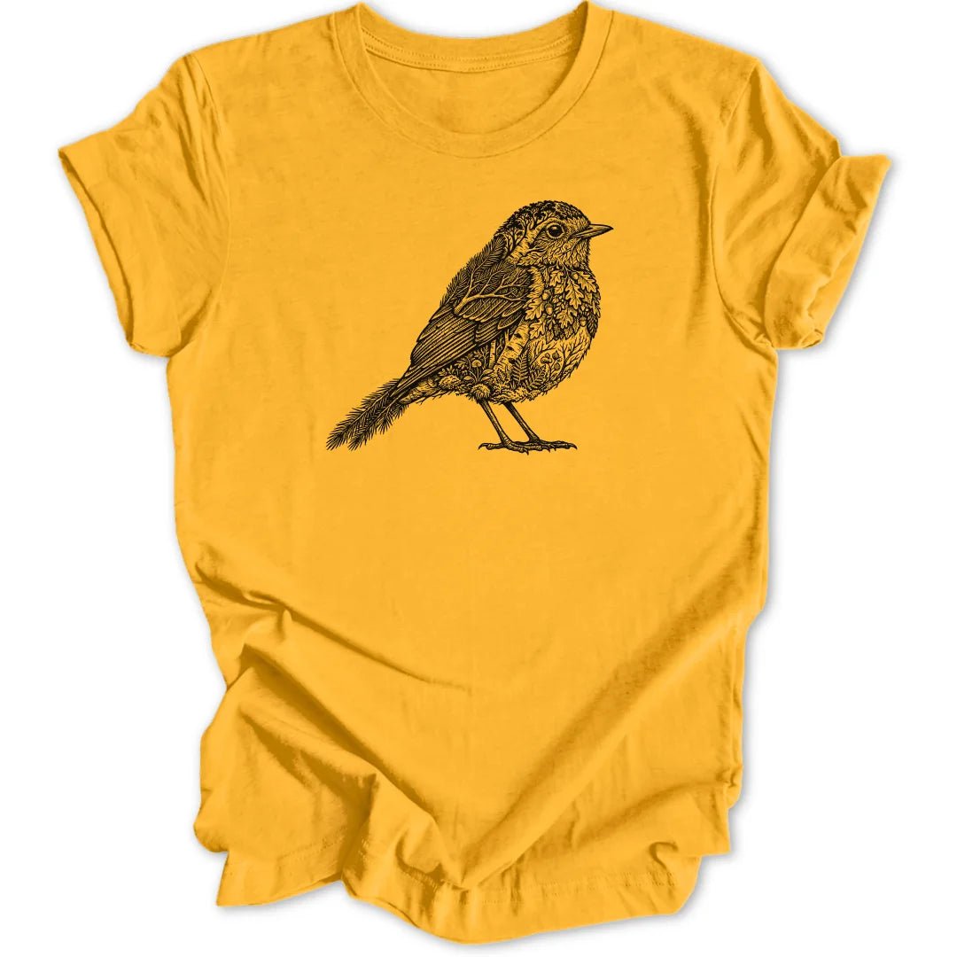 Woodcut Robin Unisex T-Shirt - Wild Spirit