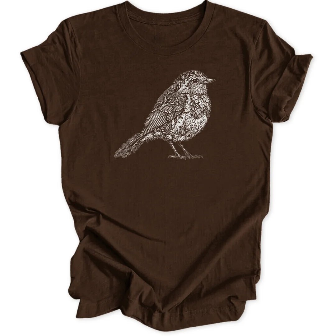 Woodcut Robin Unisex T-Shirt - Wild Spirit