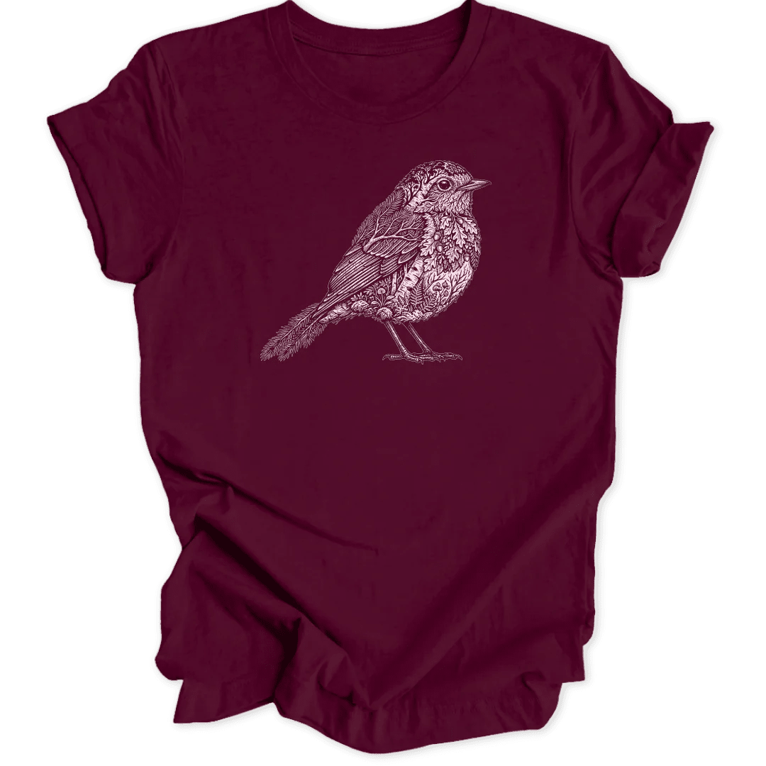 Woodcut Robin Unisex T-Shirt - Wild Spirit