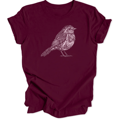 Woodcut Robin Unisex T-Shirt - Wild Spirit